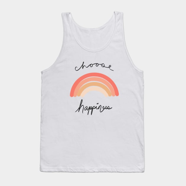 Choose Happiness Minimal Modern Art Shirt and Decor Tank Top by Lunar Scrolls Design